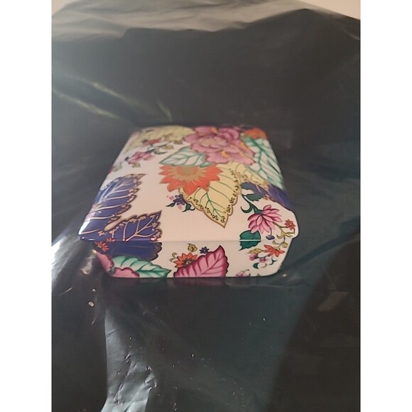 Horchow Vintage Porcelain Playing Card Holder With Flower Design 6.25" X 4.75" - Picture 4 of 6